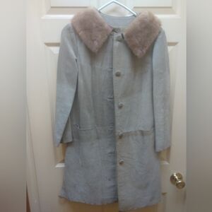 Vintage Suade Jacket With Mink fur Collar